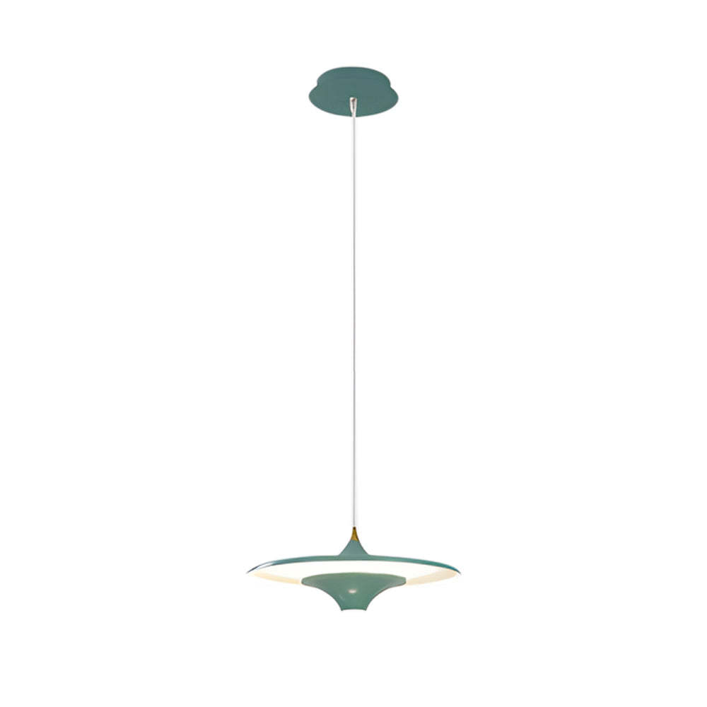 13.8" 1-Light Round UFO LED Metal Small Spaceship Pendant