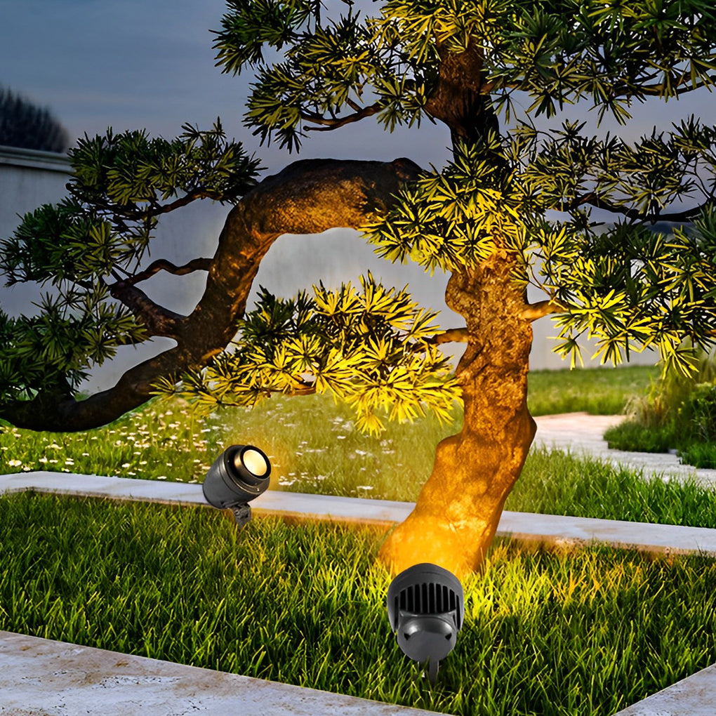 Round Waterproof LED Adjustable Modern Outdoor Spotlights Tree Spot Lights-Lighom