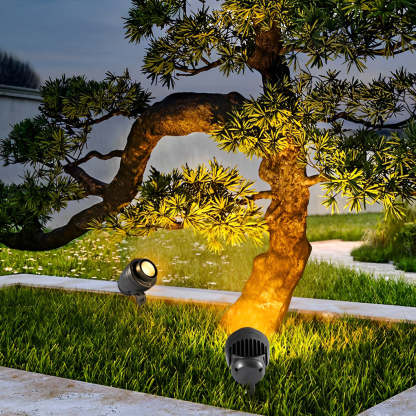 Round Waterproof LED Adjustable Modern Outdoor Spotlights Tree Spot Lights-Lighom