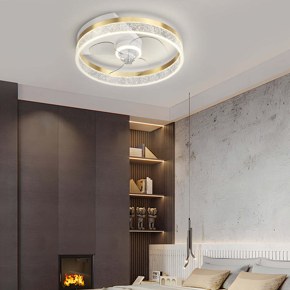 Circular Acrylic Bubbles LED 3-Step Dimming Ceiling Fan