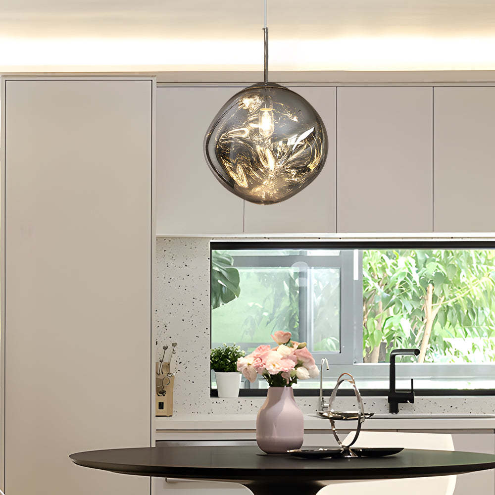 Lava Acrylic Ball Art Modern Hanging Ceiling Light — 11'' / Smoke Gray