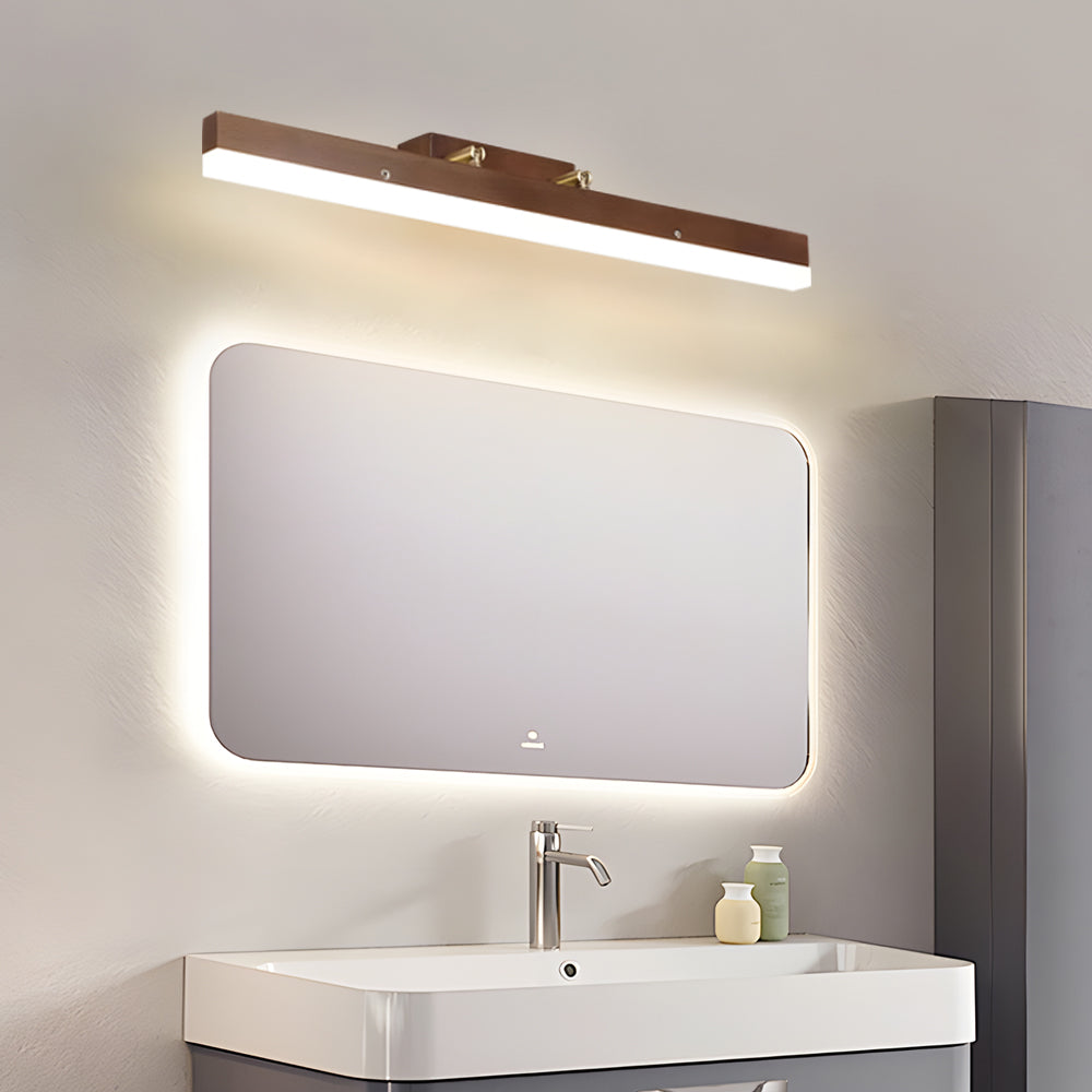 31" Walnut LED Warm White Modern Bathroom Vanity Light