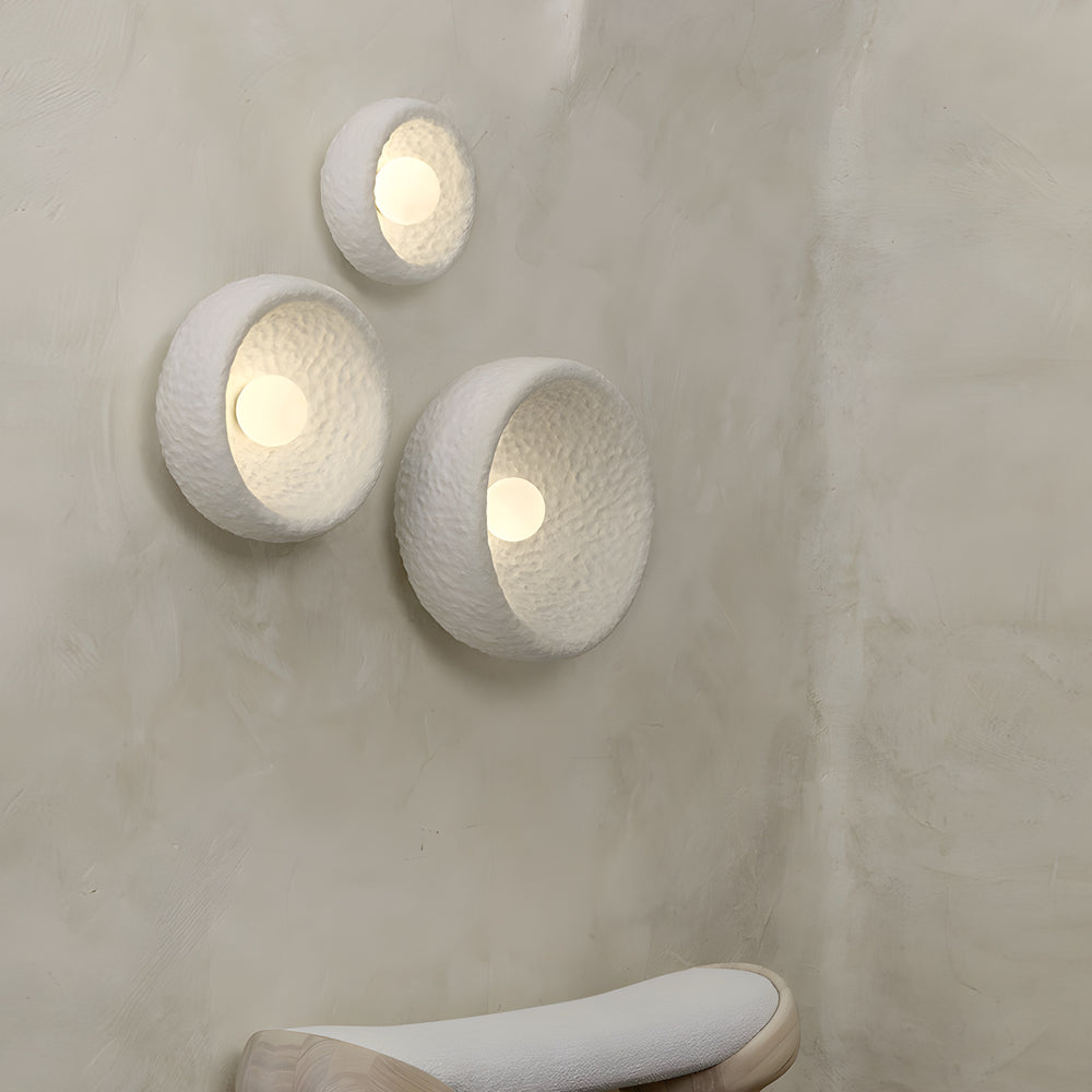 Japanese White Round Wall Sconce