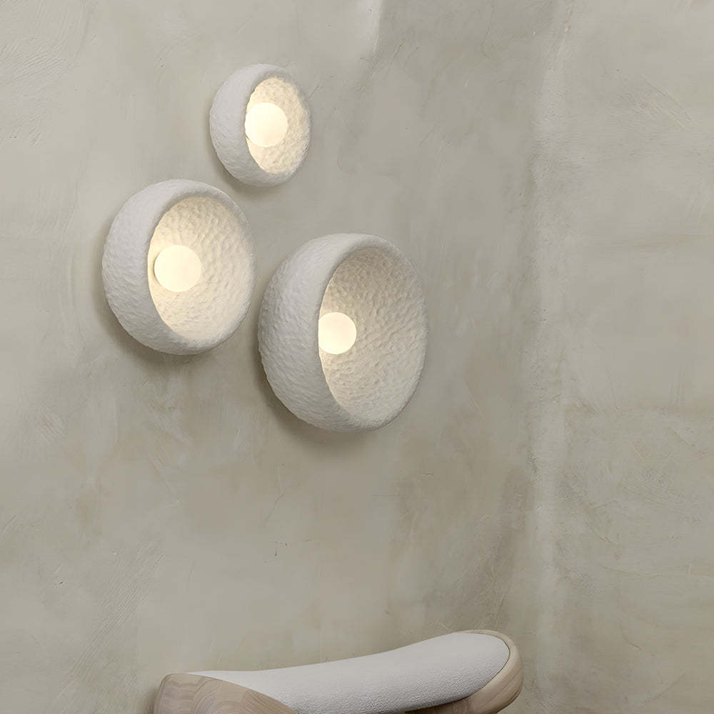 Japanese White Round Wall Sconce