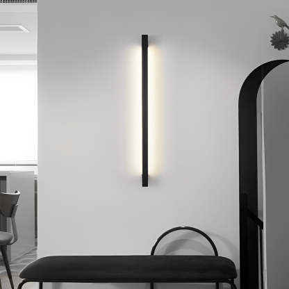 Minimalist Strip Three Step Dimming LED Black Postmodern Wall Lamp-Lighom