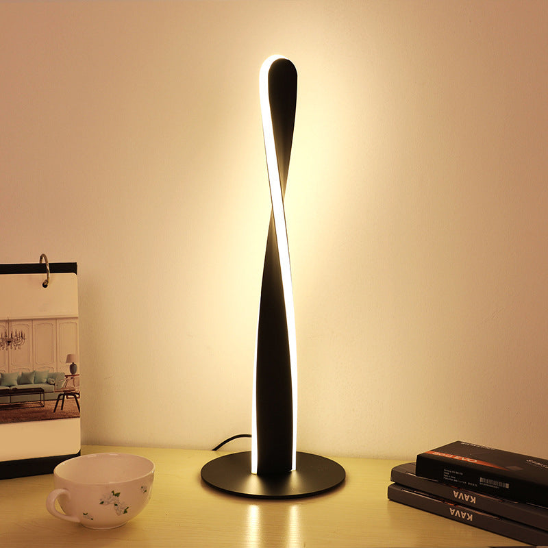 Minimalist Twisted Iron Acrylic LED Table Lamp