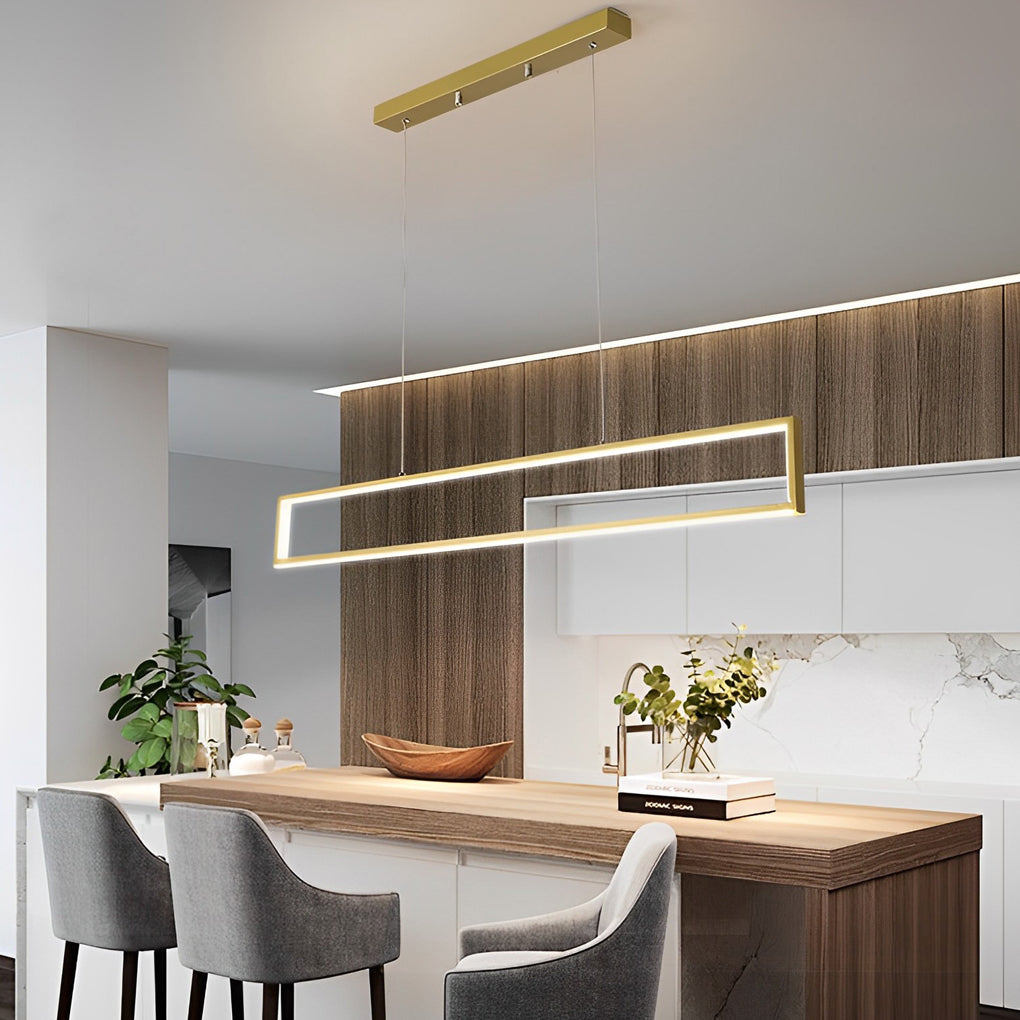Rectangular Frame LED Modern Hanging Chandelier