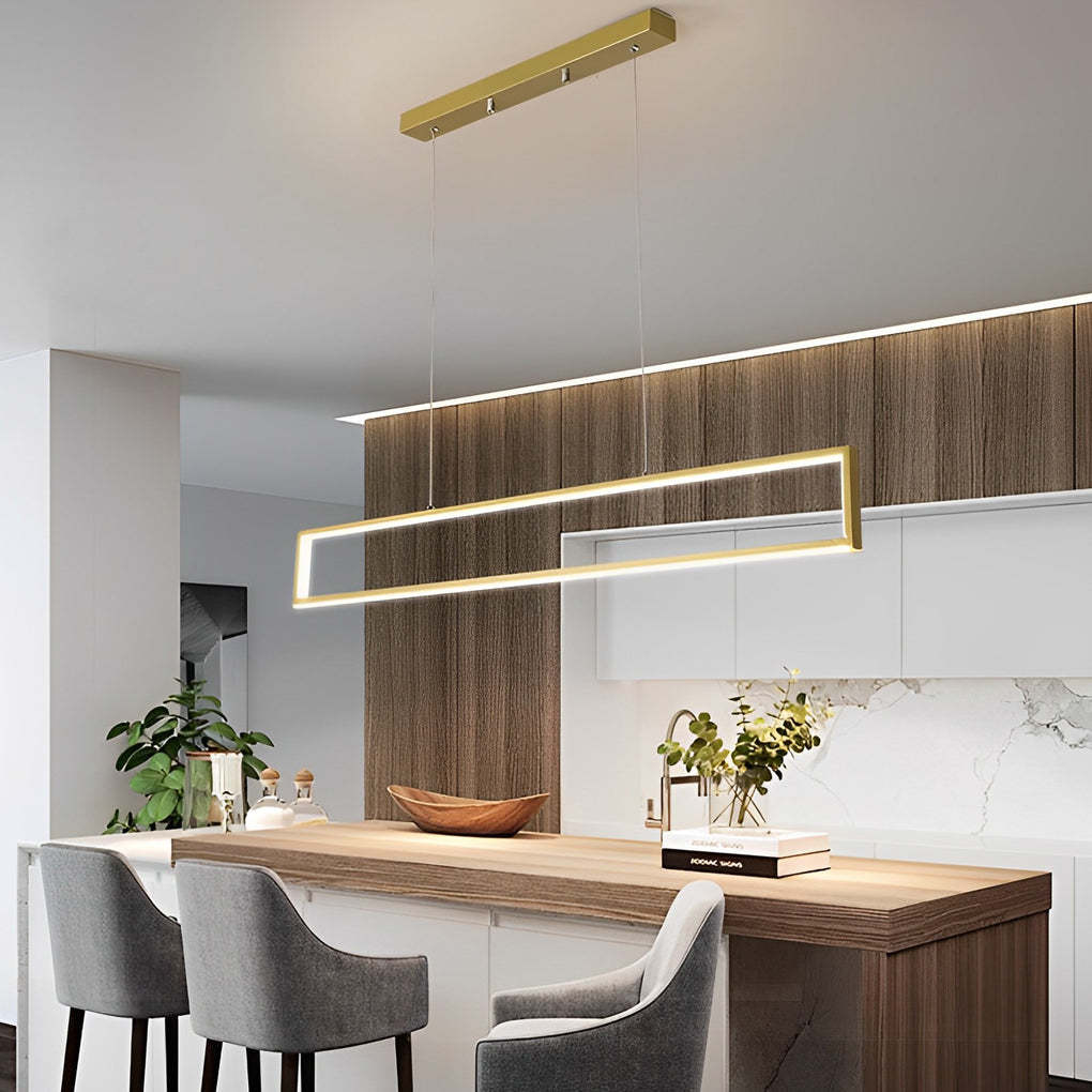 Rectangular Frame LED Modern Hanging Chandelier