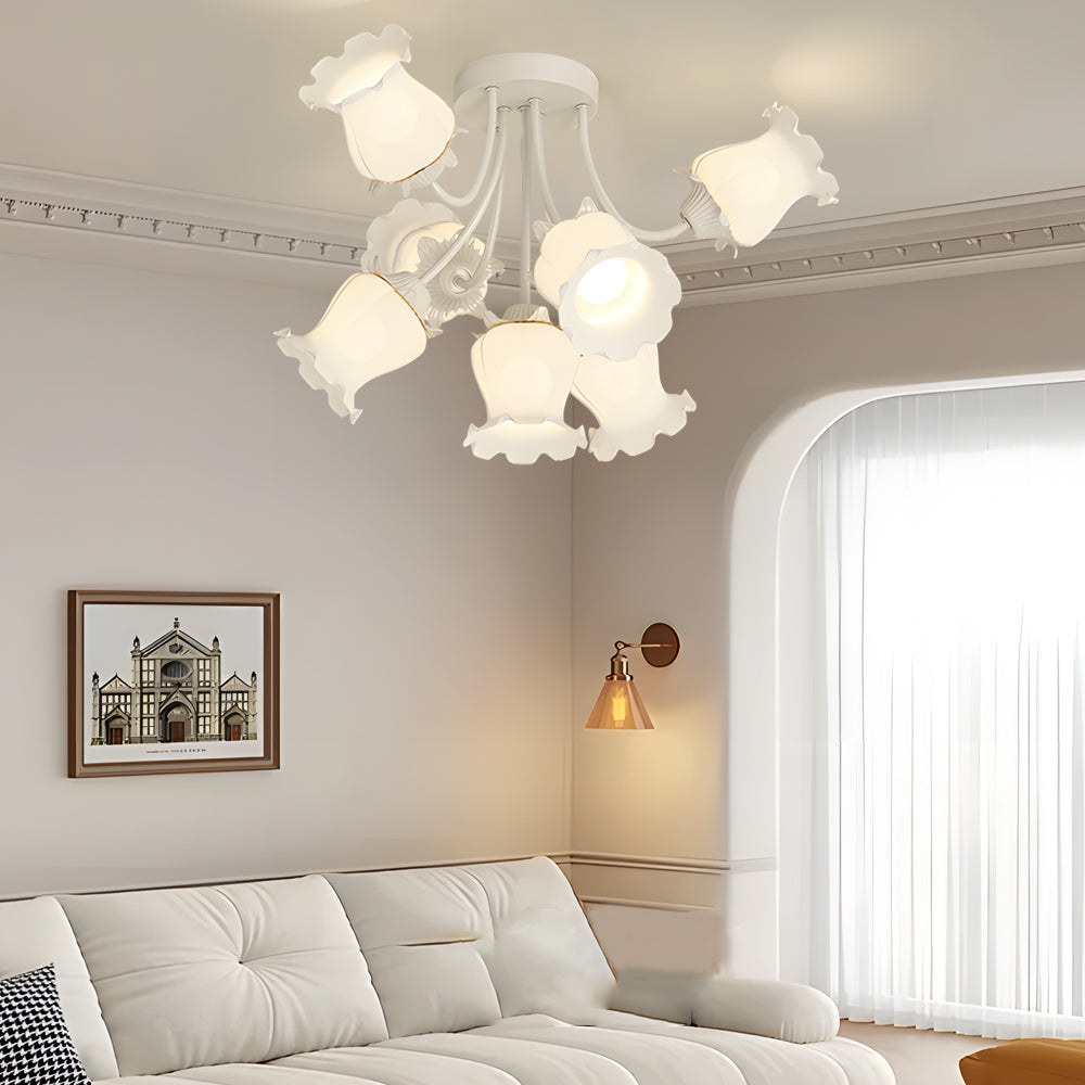 Lighom french flower white chandeliers
