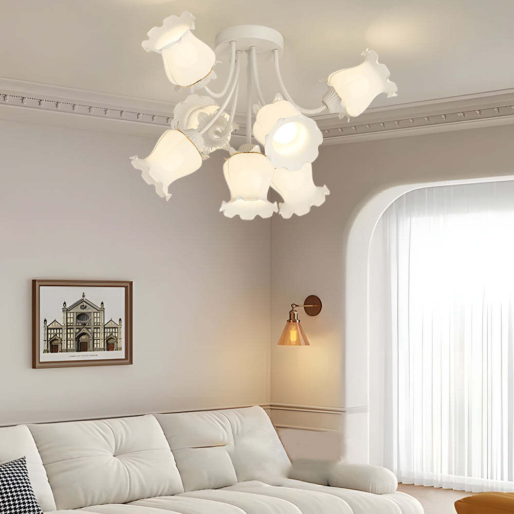 White Flower Dimmable Modern Ceiling Light