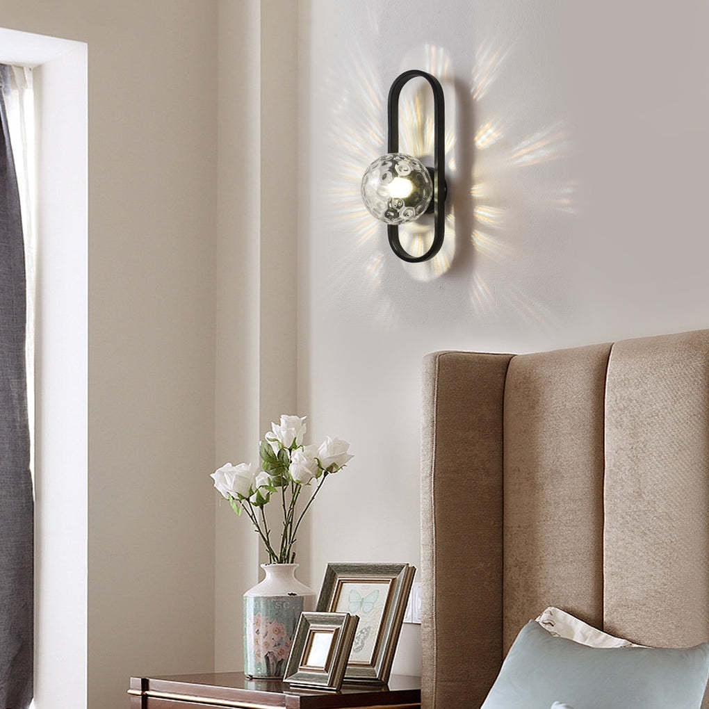 Creative Glass Shade Elliptical Iron Modern Wall Lights Fixture Wall Lamp-Lighom