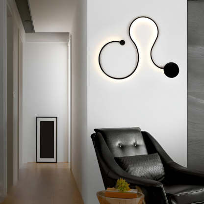 Creative Long Curved Linear LED Modern Wall Sconce Lighting Wall Light Wall Lamp-Lighom