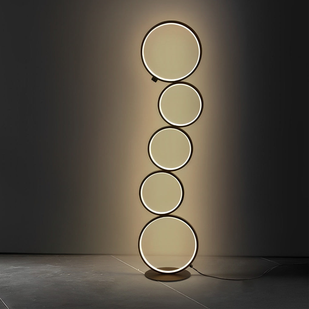 Modern Artistic 5-Circle LED Stack Floor Lamp