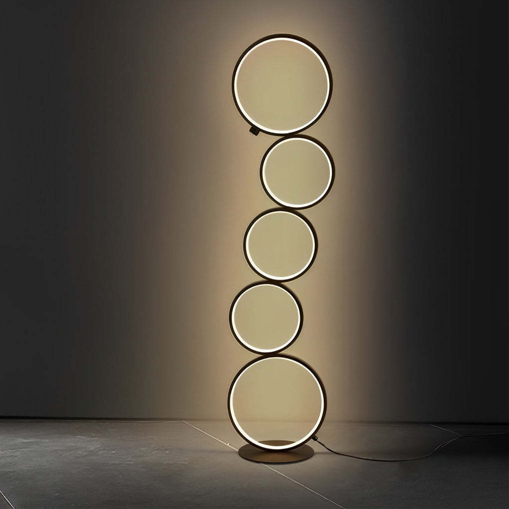 Modern Artistic 5-Circle LED Stack Floor Lamp
