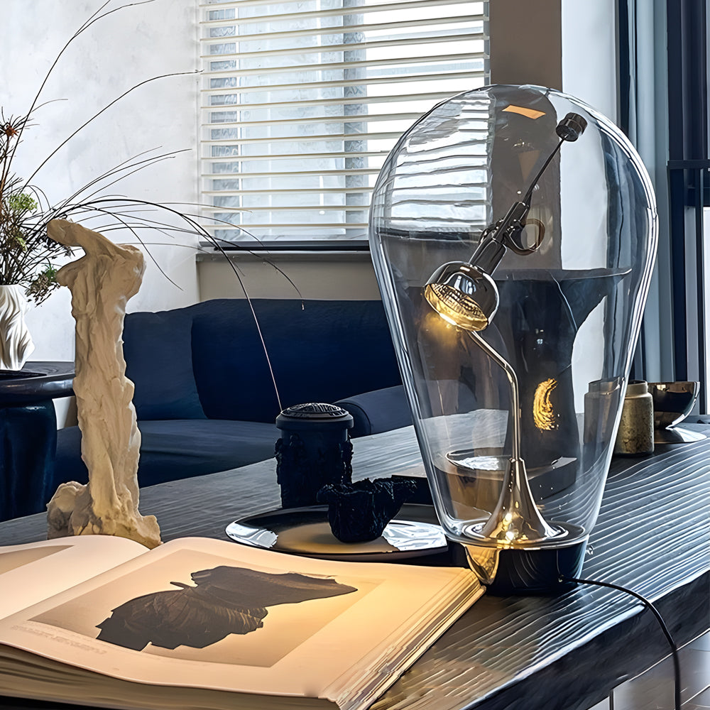Touch-Dimming Glass Bulb Desk Lamp with Industrial Magnetic Control Design-Lighom