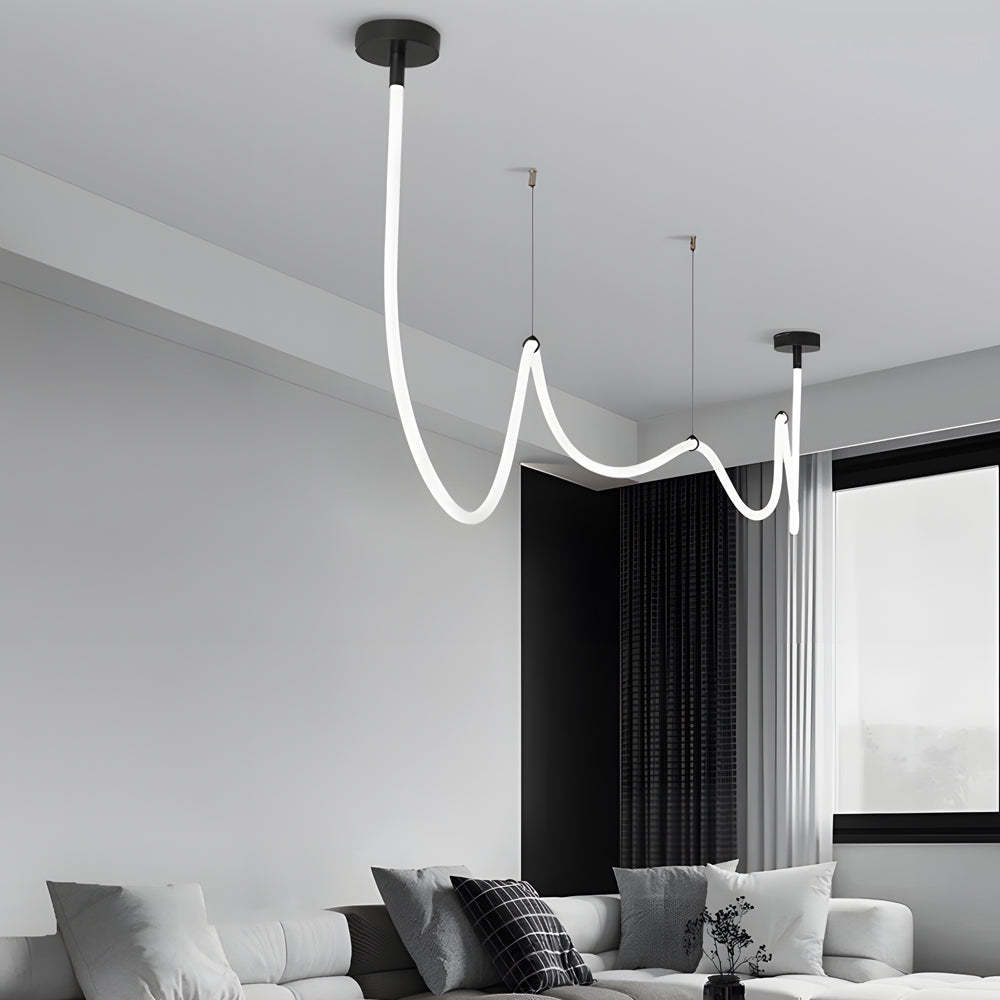 Minimalist LED Silicone Rope Pendant Chandelier