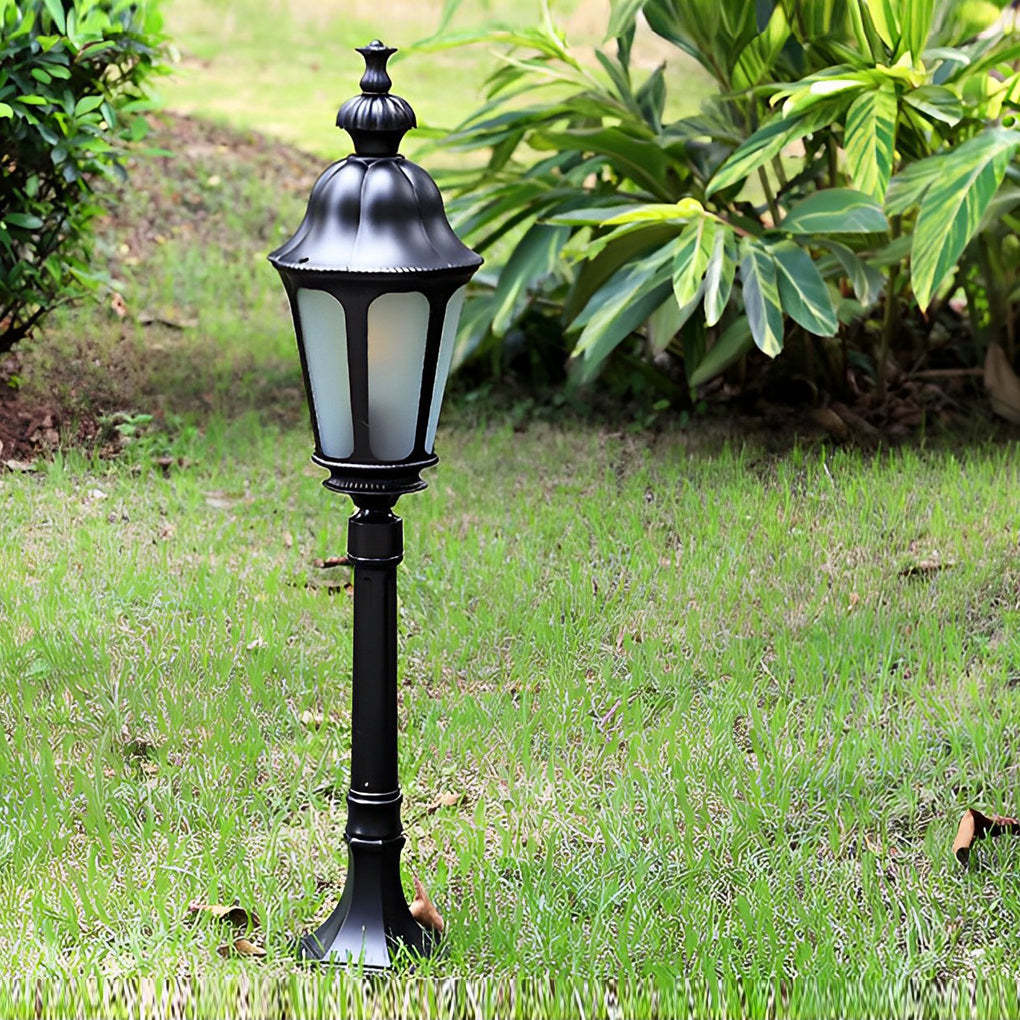 Elegant European-Style Black LED Outdoor Pathway Lamp Post-Lighom