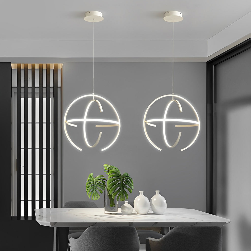 Lighom modern ring black pendant lighting — 14" Diameter / Warm White (3000K) / White