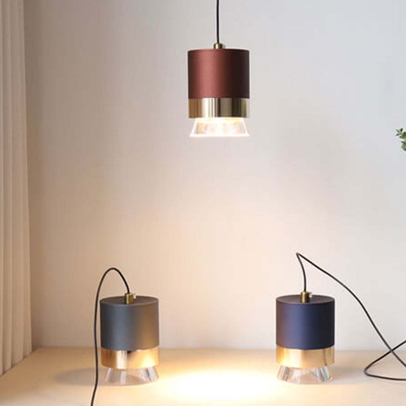 Nordic Cylindrical Aluminum Acrylic LED Pendant Light