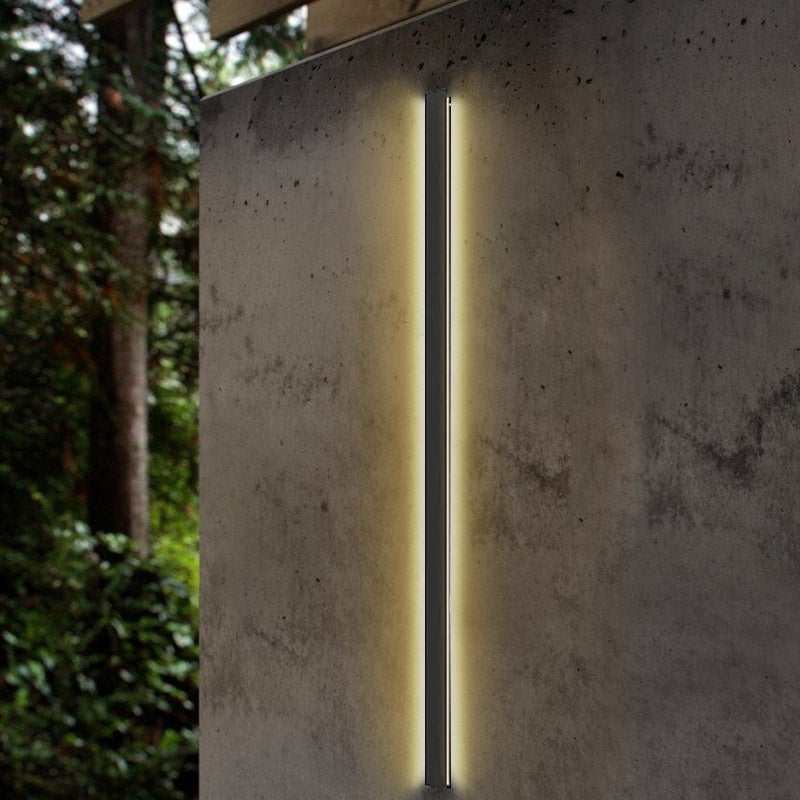 Long Strip LED Waterproof Black Minimalist Outdoor Wall Lights Exterior Lights-Lighom