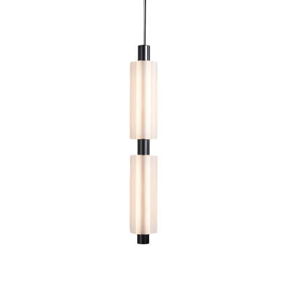 1/2/3-Head Acrylic Cylinder Modern Pendant Light, Gold/Black