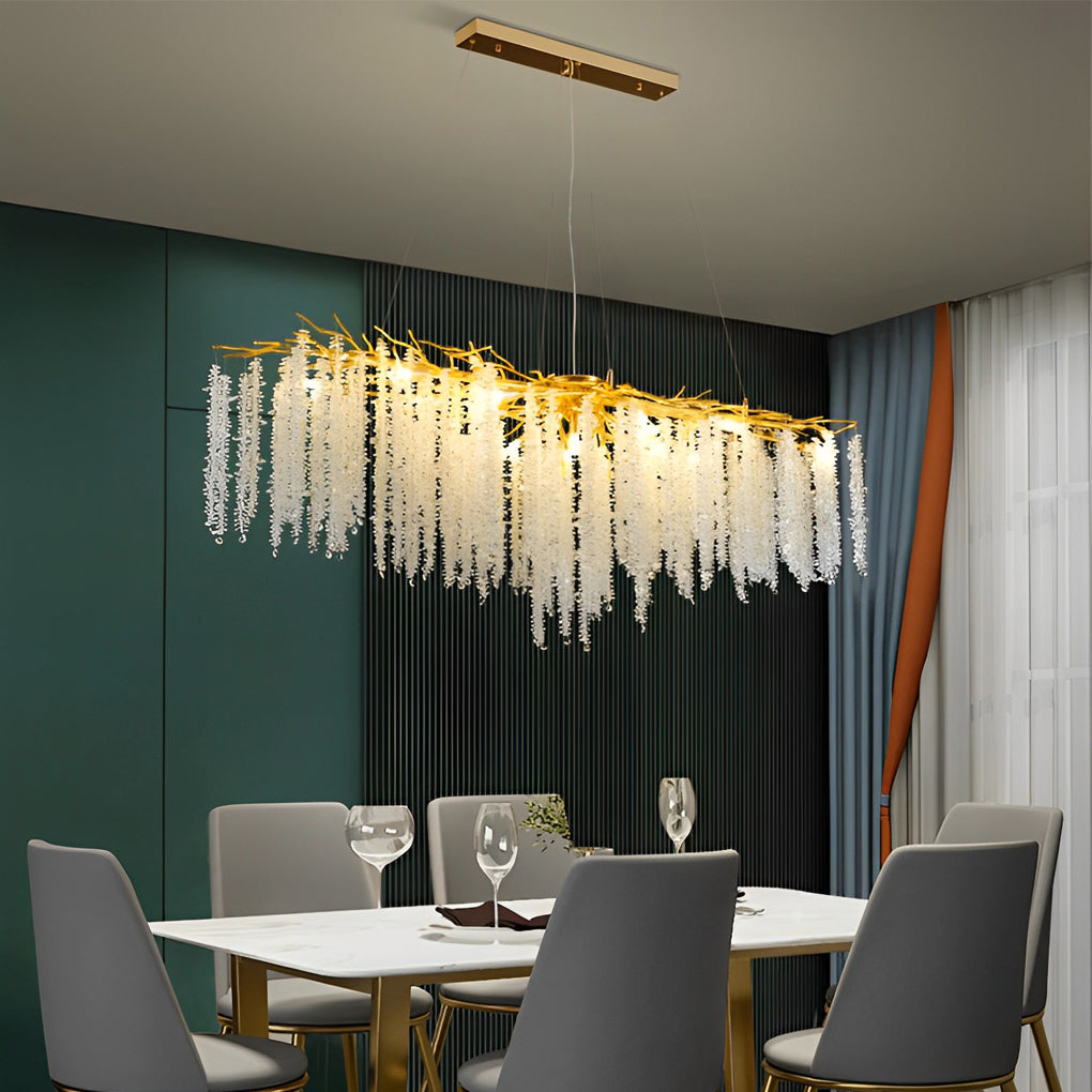 Branch Crystal Dimmable Modern Chandelier — 10-Light / Strip