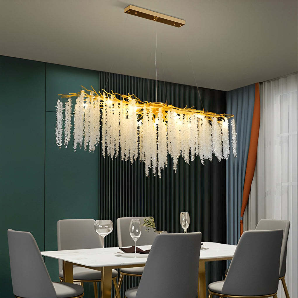 Branch Crystal Dimmable Modern Chandelier — 10-Light / Strip