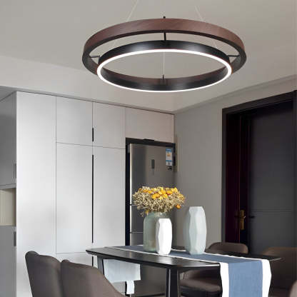 Round Minimalist Dimmable LED Black Modern Chandelier — 47.2''