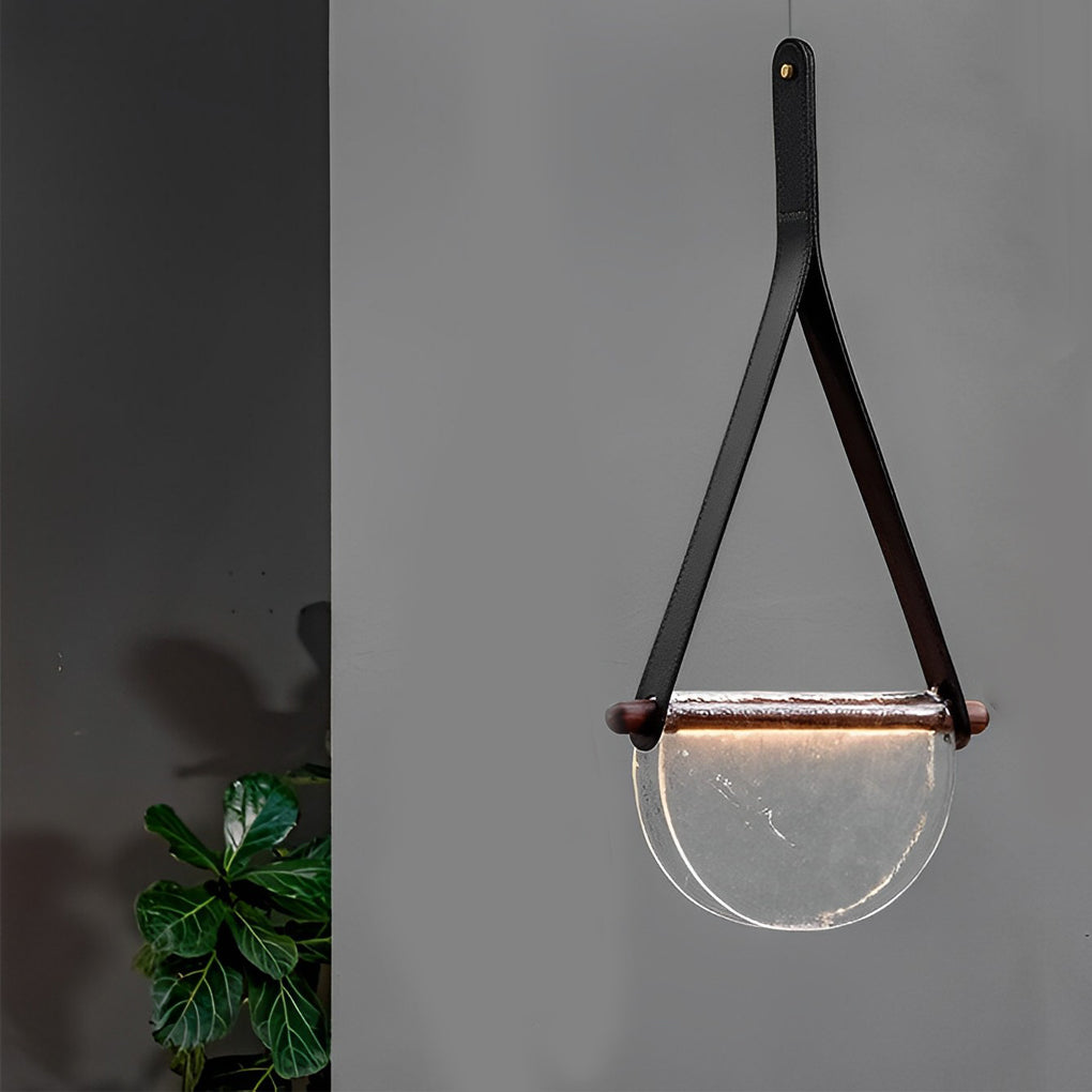 Folded Semicircular Glass LED Postmodern Belt Chandelier