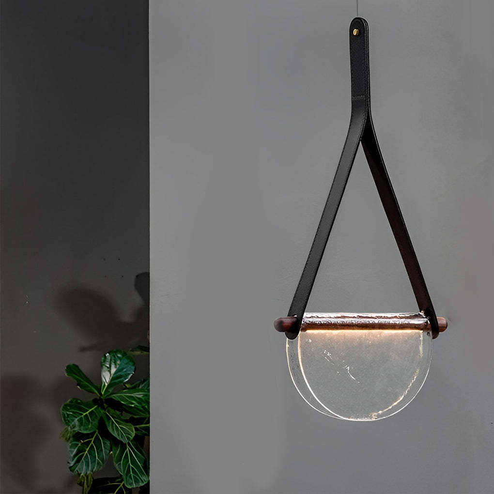 Folded Semicircular Glass LED Postmodern Belt Chandelier