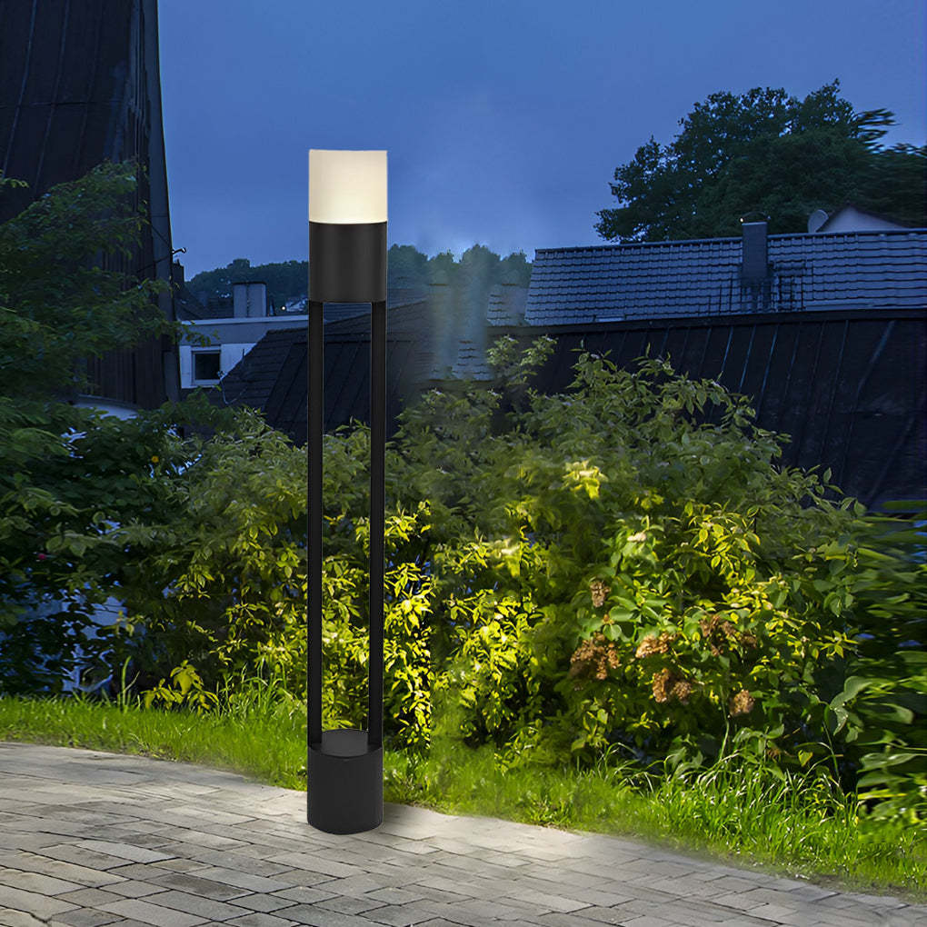 Round Minimalist LED Outdoor Pole Post Light