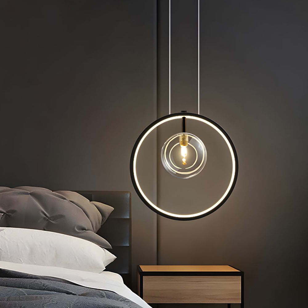 Bubi Black Glass Bubble LED Pendant Light