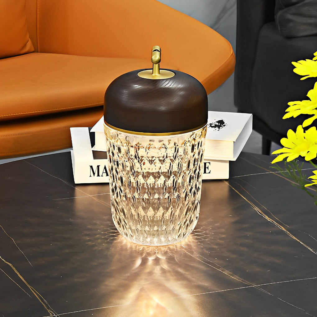 Lighom modern pretty cup-shape black table lamps — Wood