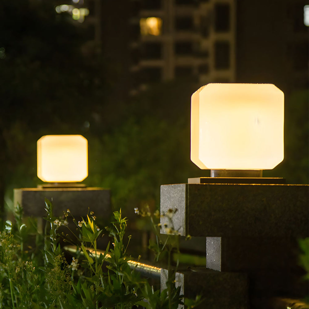 Waterproof Cube Outdoor LED Pier Mount Post Lamp for Garden-Lighom
