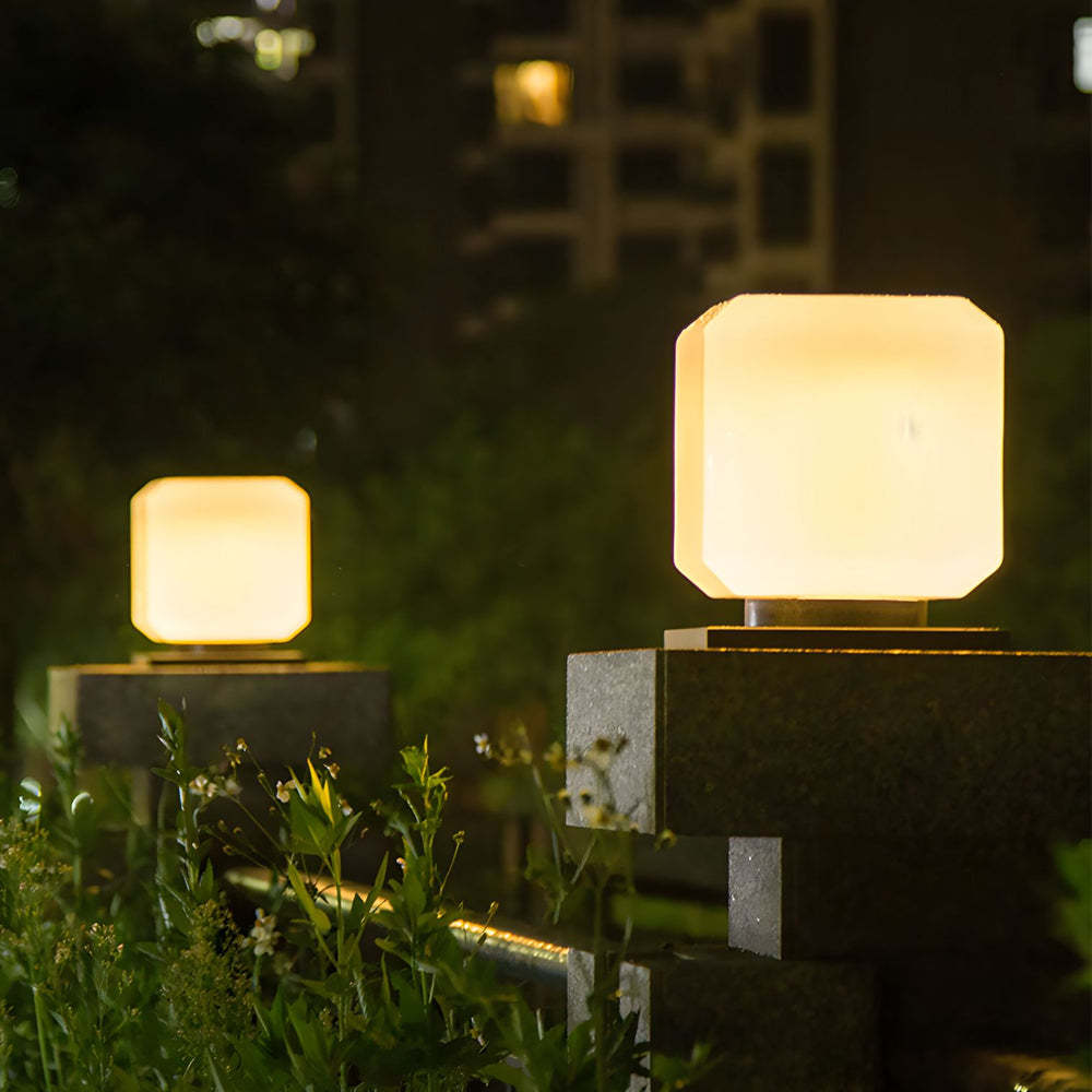 Waterproof Cube Outdoor LED Pier Mount Post Lamp for Garden-Lighom