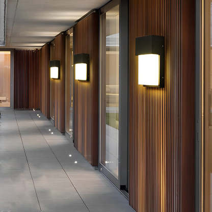 Rectangular Waterproof LED 10W Black Modern Outdoor Wall Light Fixture-Lighom