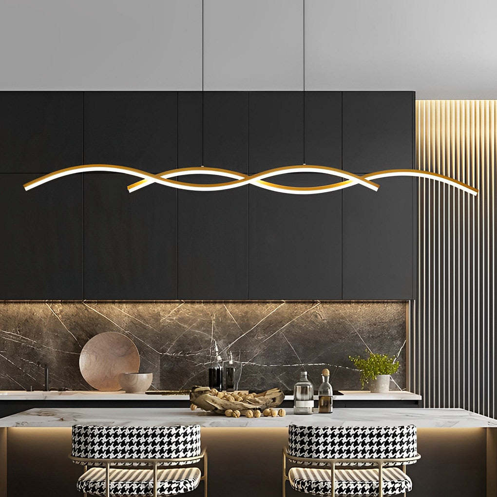 Wavy Minimalist LED Nordic Dining Room Pendant Chandelier