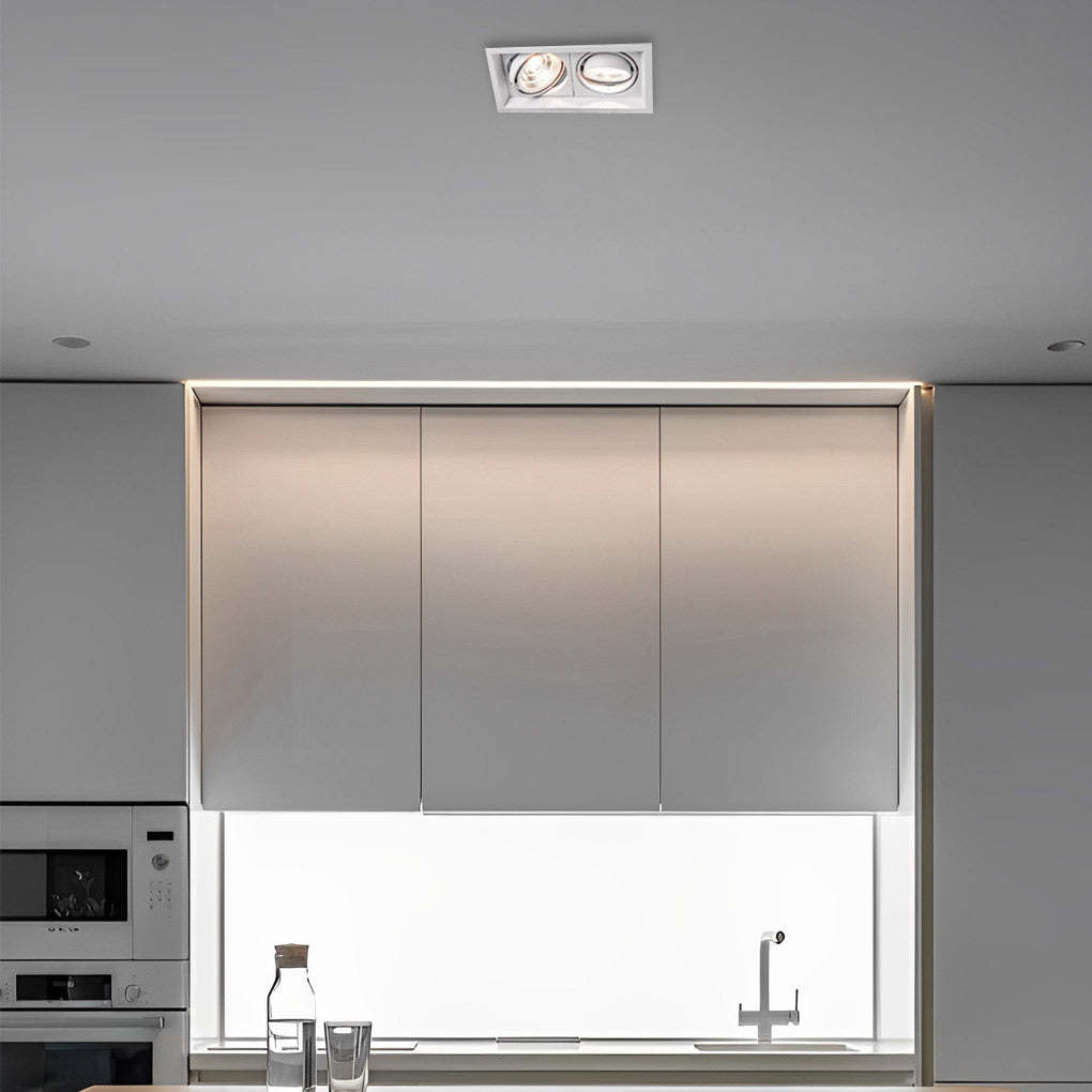 Rectangular Adjustable Dimmable Recessed Spotlight — White / 3 Step Dimming