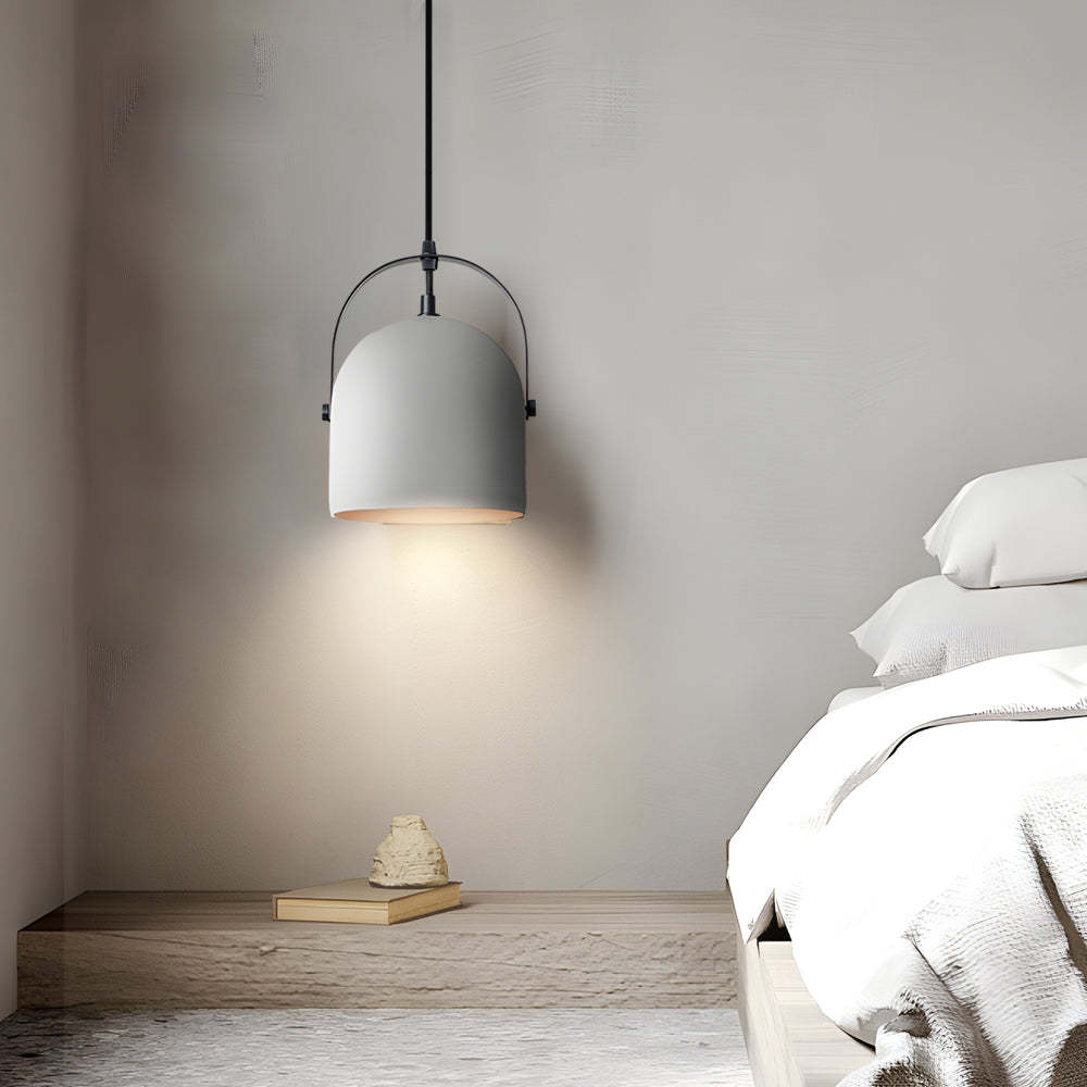 Cement Cylinder Concrete Pendant Light - Gray/White/Black