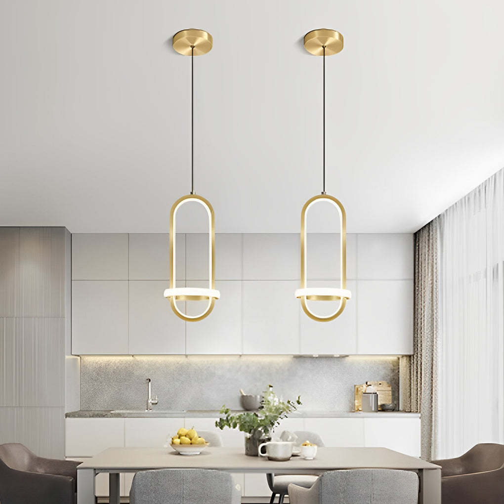 Artistic Rounded Rectangle LED Modern Pendant Lighting Kitchen Island Lighting-Lighom