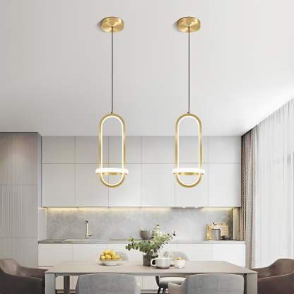 Artistic Rounded Rectangle LED Modern Pendant Lighting Kitchen Island Lighting-Lighom