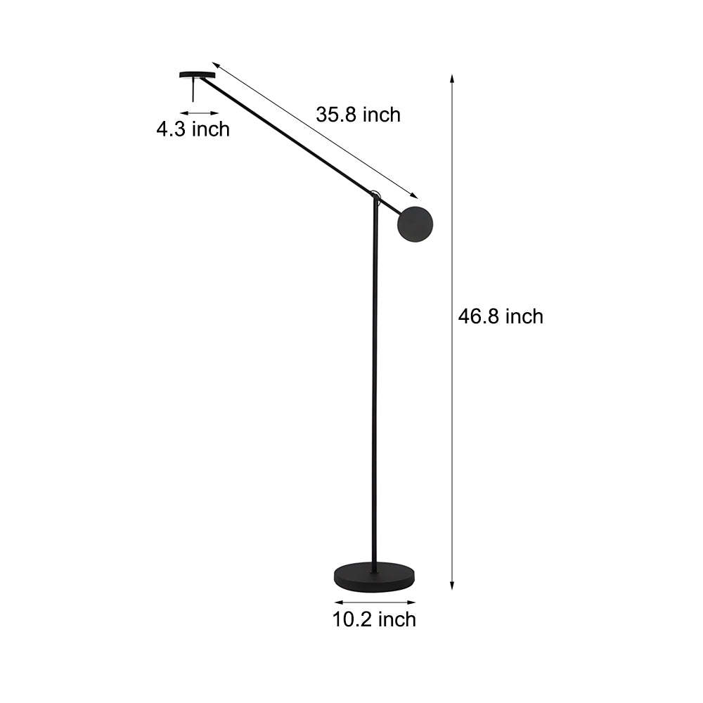 Black Adjustable Arm Invisible LED Floor Lamp-Lighom