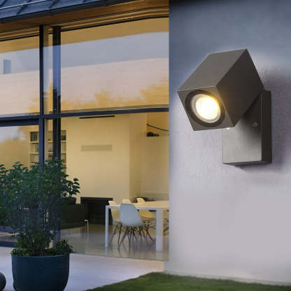 Square Adjustable Waterproof Motion Sensor LED Sconces Indoor Outdoor Wall Lamp Spot Lights-Lighom