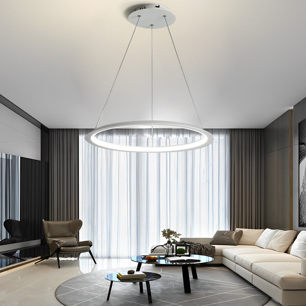 Minimalist Round LED Dimmable Nordic Chandelier