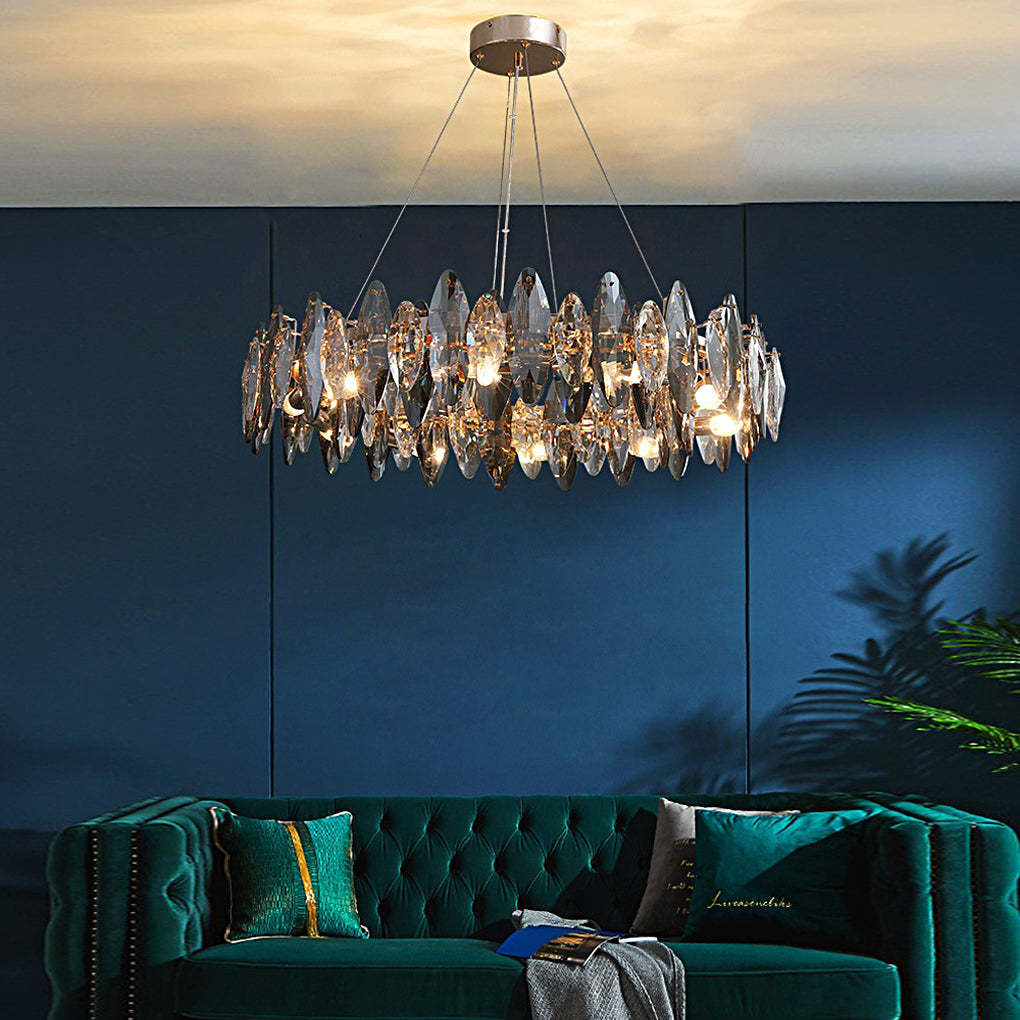 Lighom modern smoke oval gray chandeliers — 39" Diameter