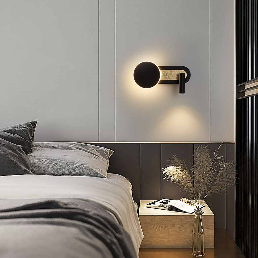White modern round spotlight wall sconces