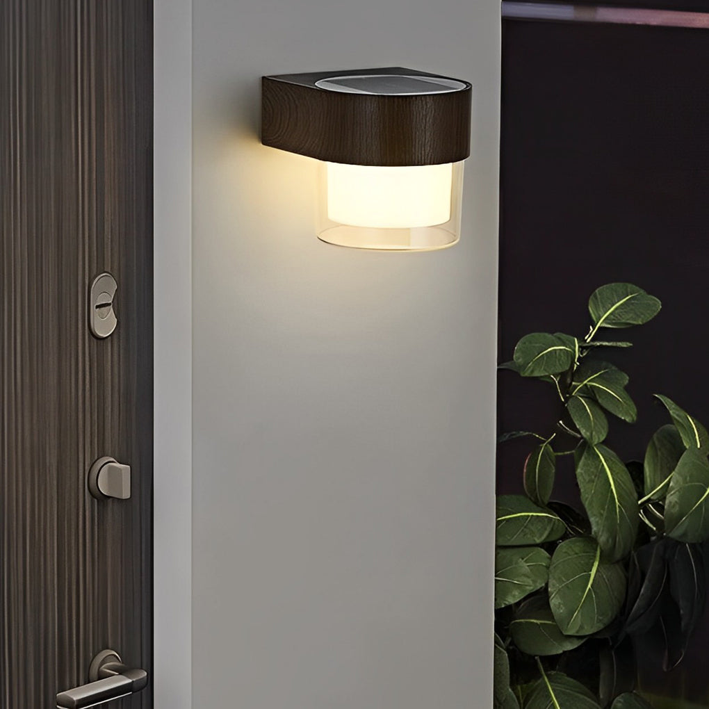 Modern square black metal outdoor wall lighting — Round