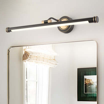 Elegant Linear Gold/Black LED Vanity Light for Bathroom - Vintage Style-Lighom
