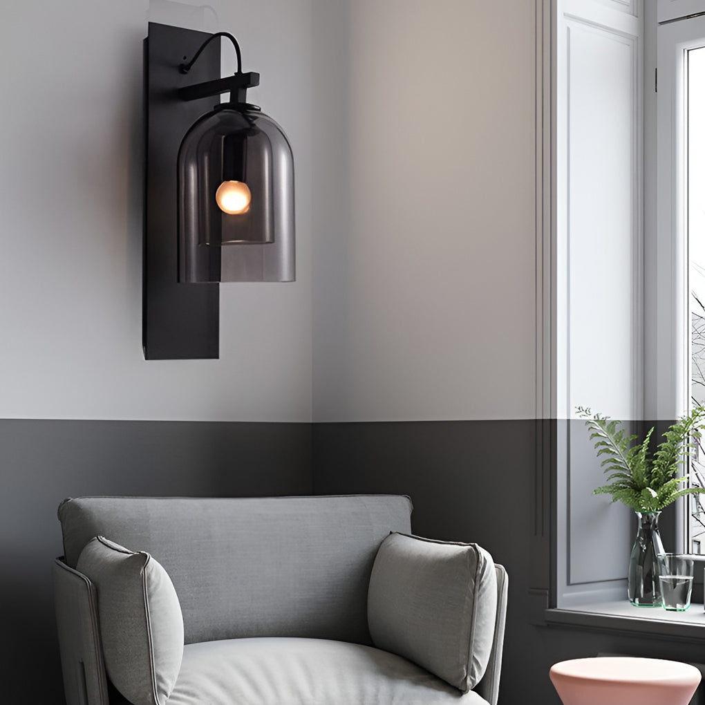 Minimalist Glass Iron Nordic Plug in Wall Lamp Wall Sconce Lighting-Lighom