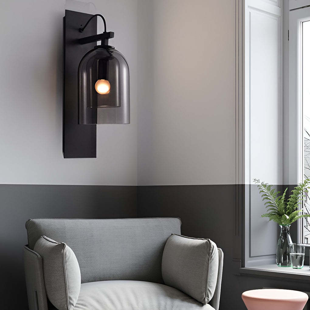 Minimalist Glass Iron Nordic Plug in Wall Lamp Wall Sconce Lighting-Lighom